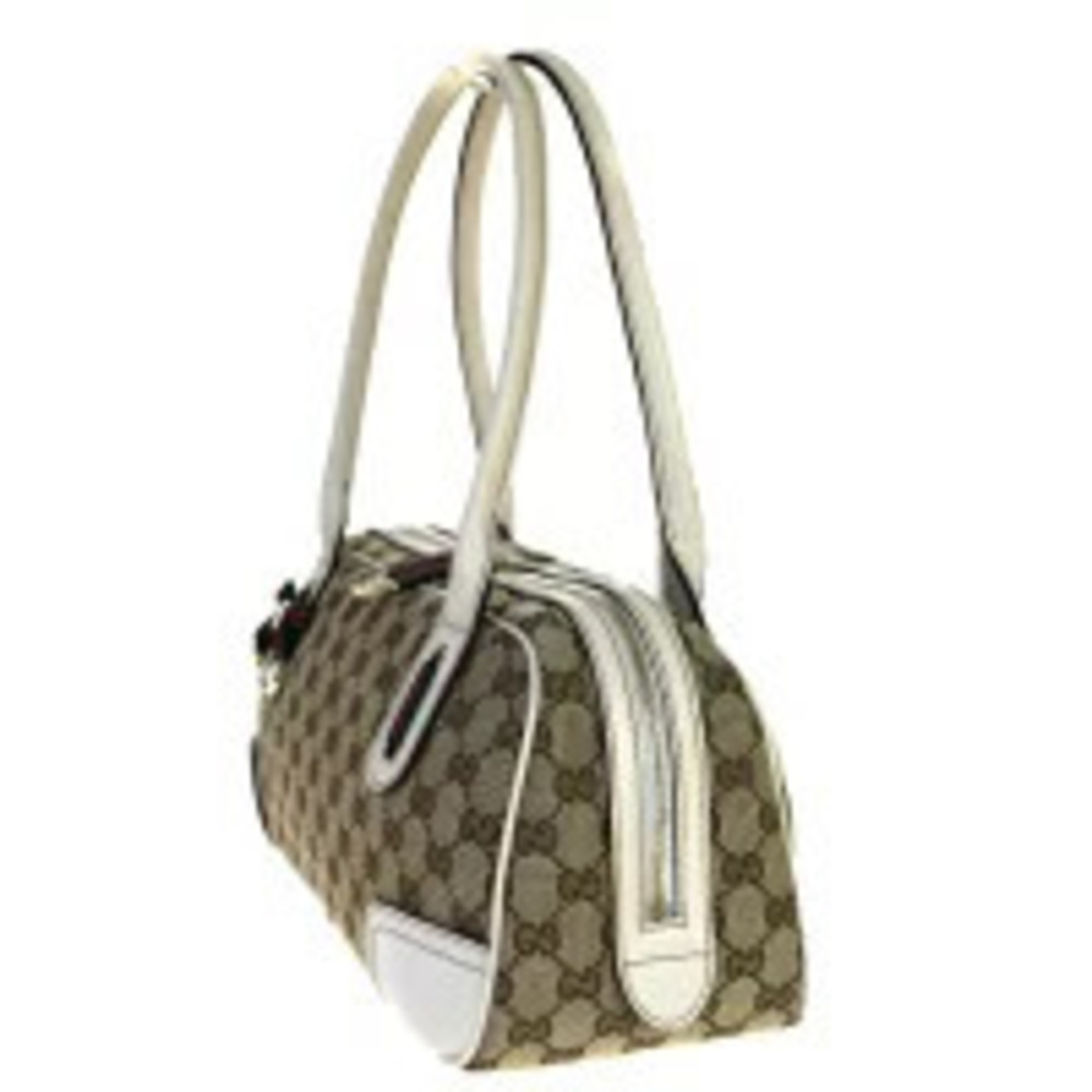 Gucci Sherry shoulder bag GG brown Ivory White green red canvas leather - Picture 2 of 7
